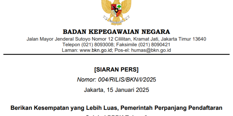 BKN Perpanjang Pendaftaran Seleksi PPPK Tahap II hingga 20 Januari 2025