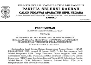 Peserta Seleksi PPPK Tahap I Tenaga Kesehatan Merangin 2024 ada Perubahan Peringkat Nilai, Ini Penyebabnya