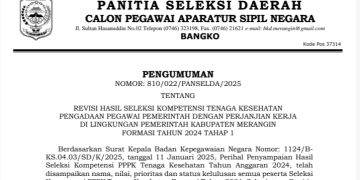 Peserta Seleksi PPPK Tahap I Tenaga Kesehatan Merangin 2024 ada Perubahan Peringkat Nilai, Ini Penyebabnya