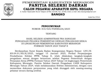 Panselda PPPK Tahap II Kabupaten  Merangin Umumkan Hasil Seleksi Administrasi Pra Sanggah