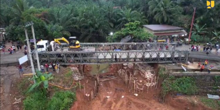 Kementerian PU Selesaikan Pembangunan Jembatan Bailey di Jambi Jalan Bungo – Dharmasraya Yang Putus  