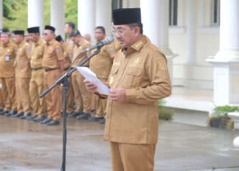 Pemkab Tanjab Barat Gelar Apel Gabungan dan Halal Bihalal, Momentum Tingkatkan Kinerja dan Inovasi Pasca-Lebaran