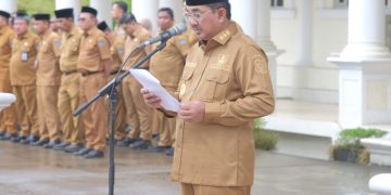 Pemkab Tanjab Barat Gelar Apel Gabungan dan Halal Bihalal, Momentum Tingkatkan Kinerja dan Inovasi Pasca-Lebaran