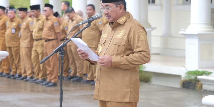 Pemkab Tanjab Barat Gelar Apel Gabungan dan Halal Bihalal, Momentum Tingkatkan Kinerja dan Inovasi Pasca-Lebaran