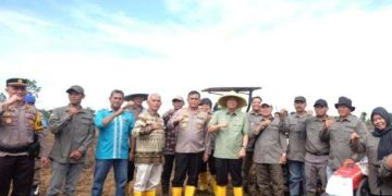 Bupati Muaro Jambi Melaksanakan Penanaman Jagung Hibrida di Lahan Kelompok Tani Gelora
