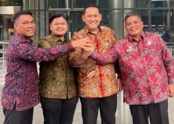 Bupati H M Syukur dan Pimpinan DPRD Merangin Ikuti Rakor Bersama KPK