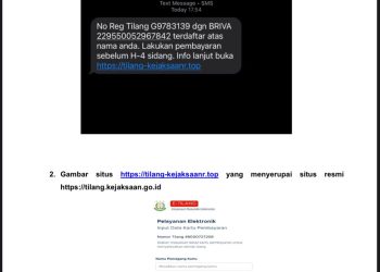 Kejaksaan Agung Imbau Masyarakat Waspada Modus Penipuan Tilang Elektronik Mengatasnamakan Kejaksaan melalui SMS