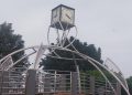 Jam di Taman Kota Bangko Kabupaten Merangin Mati dan Lampu Hias Saat Malam Hari Tidak Hidup