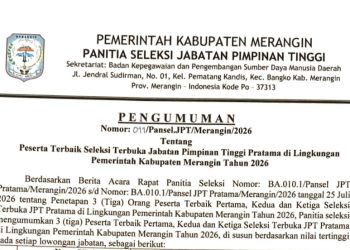 Pansel Seleksi JPT 3 Eselon Dua Merangin 2026 Umumkan 3 orang Peserta Terbaik Setiap Lowongan Jabatan, Ini Nama-Namanya