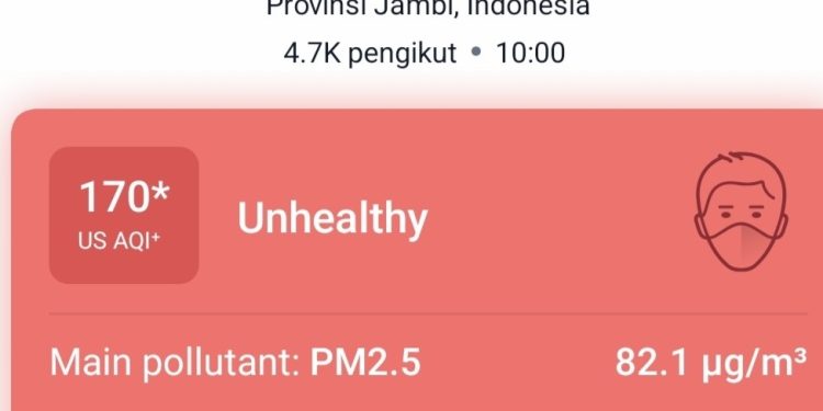 Asap Karhutla Masih Terjadi di Merangin, Status ISPU Masih “Tidak Sehat”